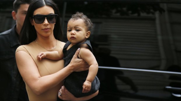 Kim Kardashian, with daughter North. 
