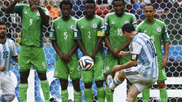 Messi scored a stunning free-kick in Argentina's win over Nigeria.