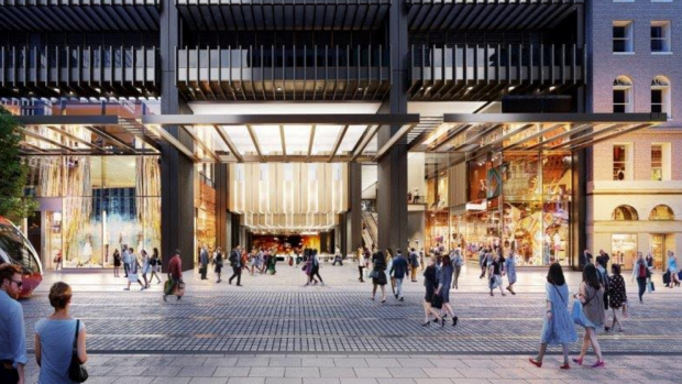 An artist's impression of a redeveloped Wynyard Station opening onto George Street.