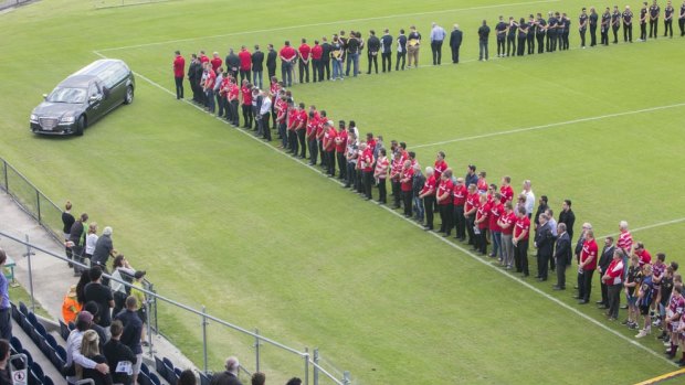 Teammates gathered around the field's edges as Ackermann was taken on a final lap of honour around the stadium.
