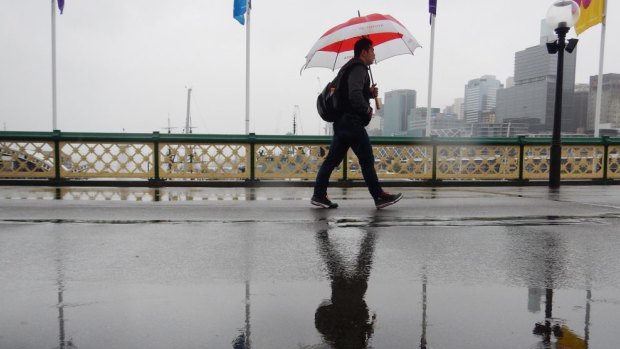 Rain was heaviest in Sydney's city and east on Sunday morning.