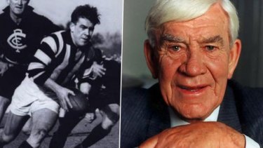 Lou Richards in his playing days, and in later years. 