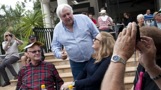 Clive Palmer mingles at the Fairfax festival weekend at Palmer Coolum Resort.