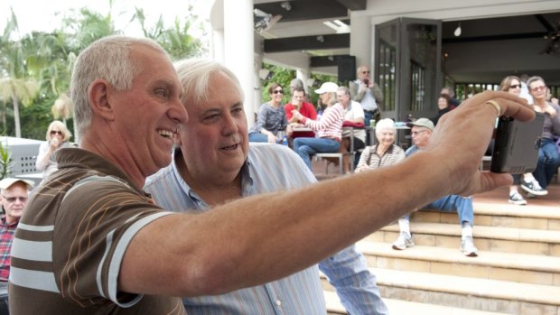 Clive Palmer mingles at the Fairfax festival weekend at Palmer Coolum Resort.