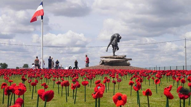 Part of the 5000 poppies project at the Australian Memorial Park, Fromelles.