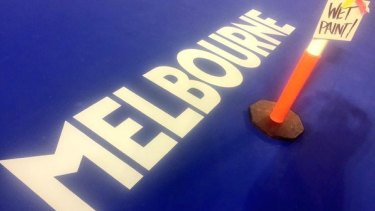 Slippery Subject Big V Logo Goes Missing From Australian Open S Centre Court