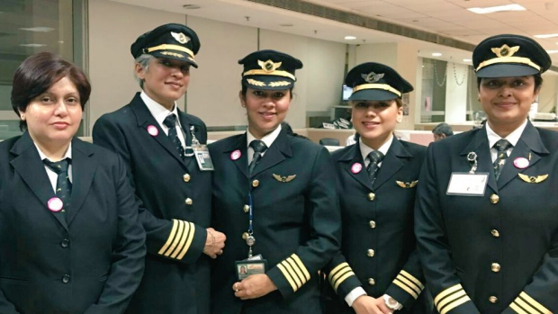 A team of four pilots and 10 cabin crew are on board.
