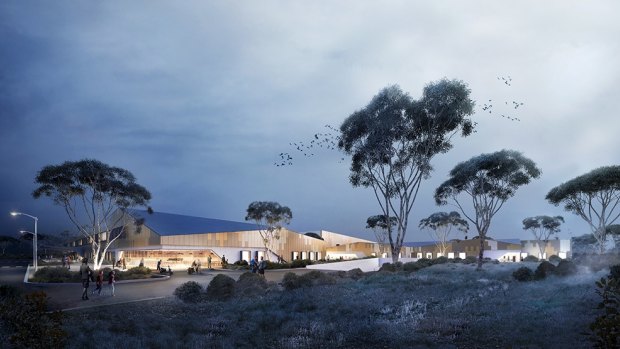 An artist's impression of the hospital, which will be built on the corner of Aikman Drive and Ginninderra Drive.