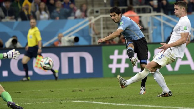 Suarez came back from injury to fire two goals past England.