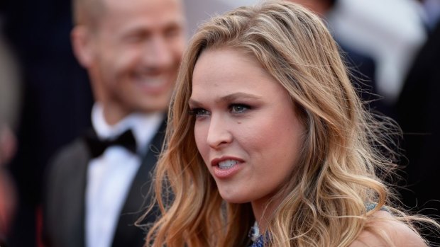 Glammed up: Ronda Rousey was a surprise guest at the Marine Corps Ball.