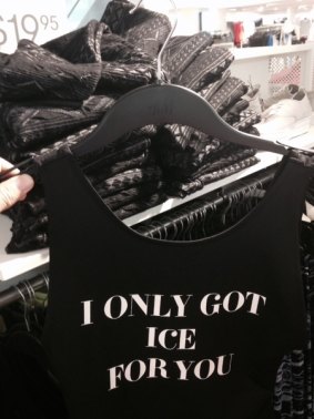 Ice promotion? The singlet in question at the Melbourne H&M store.