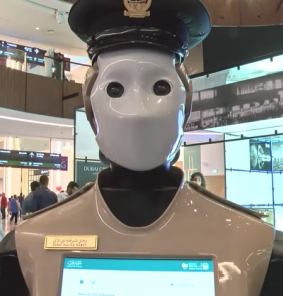 Dubai's Robocop has reported for duty for the first time.