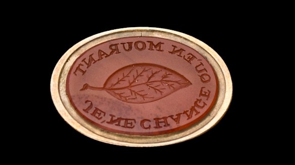 Selection of antique fob seals on sale through Anne Schofield's antique jewellery shop in Woollahra, from her personal collection.