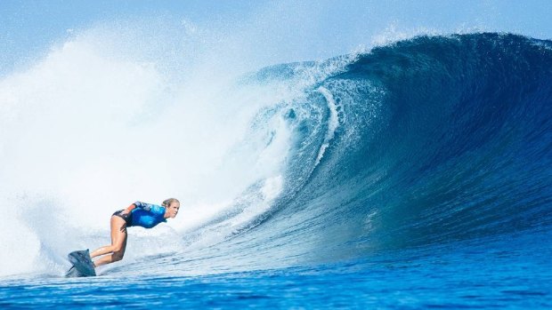 Upset: Hawaiian Bethany Hamilton defeated world No.1 Tyler Wright with a near perfect ride.