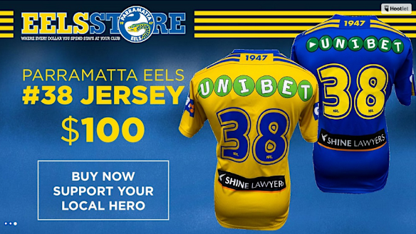 The Hayne No.38 Eels jersey.