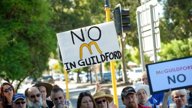 'Burger off' was the Guildford residents' message to a McDonald's restaurant proposed in the historic town.