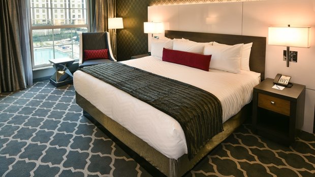 Unlike the Graceland mansion itself, the rooms are understated and modern.