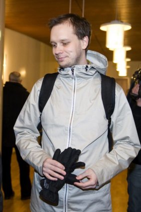 Pirate Bay co-founder Peter Sunde outside a Swedish court in 2009.