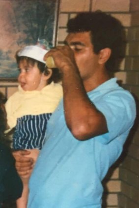 David Hill with his young son David Dungay Hill in the early 1990s. 
