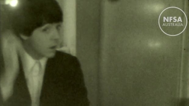 Paul McCartney readies himself for a 1965 TV performance in the newly released footage. 