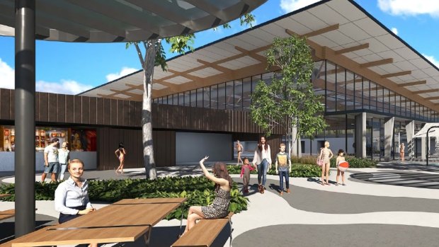 Artist's impression of the new Stromlo pool, which will include a gym and splash park.