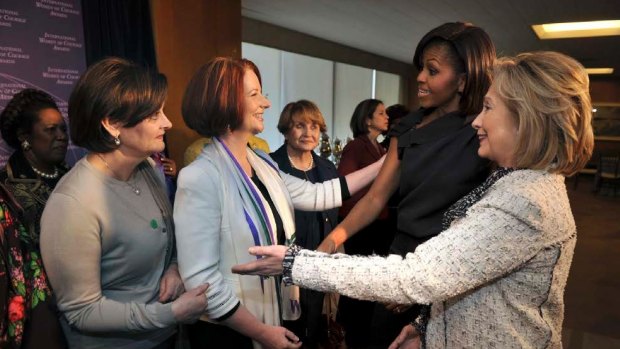 Cherie Blair, Julia Gillard, Michelle Obama and Hillary Clinton.