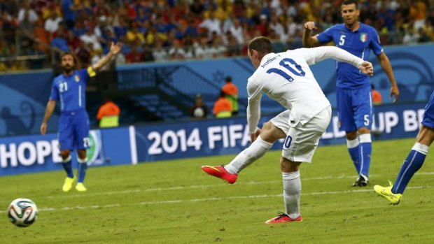 Under fire: Wayne Rooney missed a great chance for England.