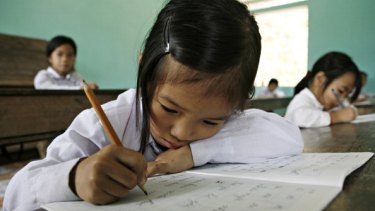 Concentrating: Vietnam's curriculum has a tight focus on literacy and numeracy. 
