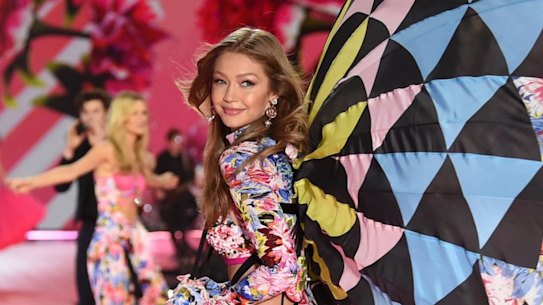 Gigi Hadid walks therunway during the 2018 Victoria's Secret Fashion Show at Pier 94 on Thursday, November 8, 2018, in New York. 