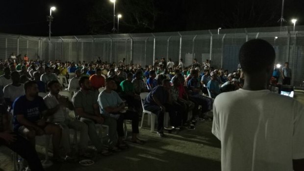 A memorial service for Faysal Ahmed at the Manus Island detention centre.