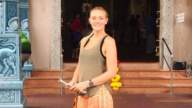 Ella Knights had been on a trip to India and Indonesia.