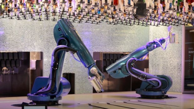 The Ovation of the Seas has 'Bionic Bar' where robots mix the drinks.