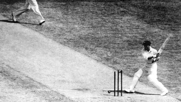 Don Bradman is out for a duck during the 2nd Test against England in the controversial Bodyline tour.