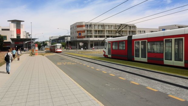 Artist's impression of Canberra's light rail.