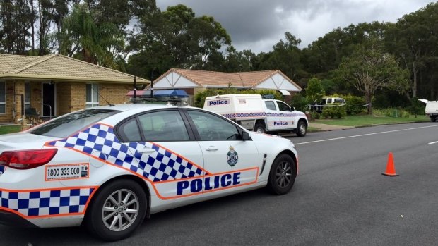 Police are at the scene where a car was shot at in Redland Bay.