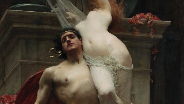 <i>Ajax and Cassandra</i> (detail),1886, by Solomon J. Solomon. Oil on canvas. 