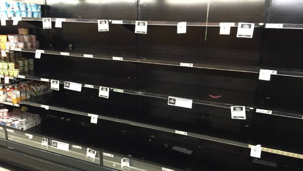 The dairy shelves in Bunbury tell a sorry tale.