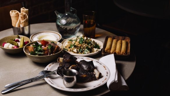 A table of snacks at Rumi. 