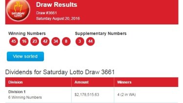 saturday night lotto results