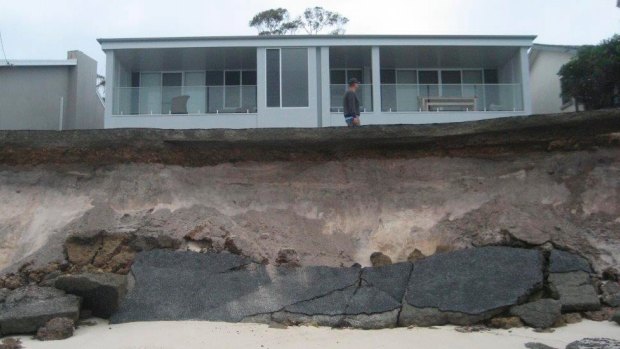 Beach erosion at Hawks Nest in the wake of April's storms.