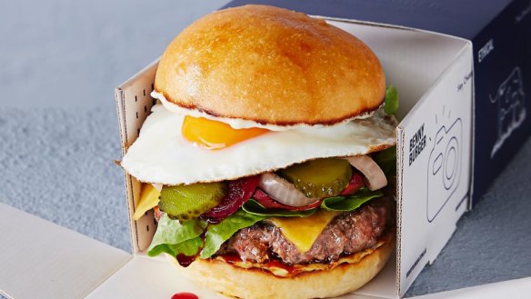 The Chang burger with Blackmores wagyu beef and a fried egg from Shannon Bennett's new Benny Burger range.