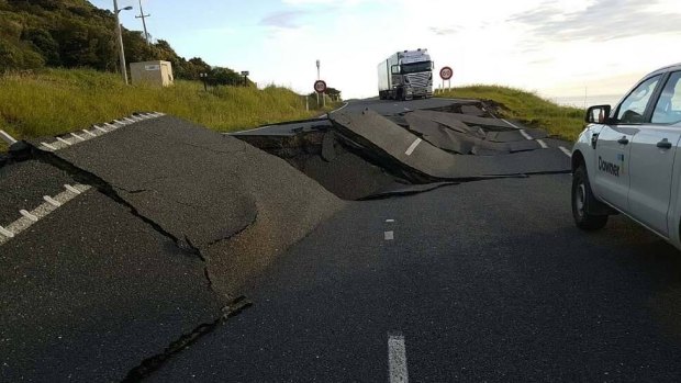 Damage on New Zealand's south island following the earthquake. 