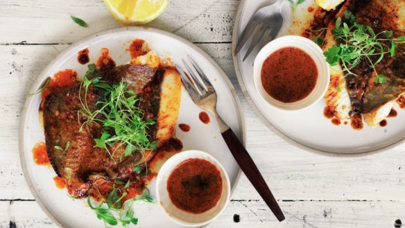 Adam Liaw's pan-fried John Dory with smoked paprika butter.