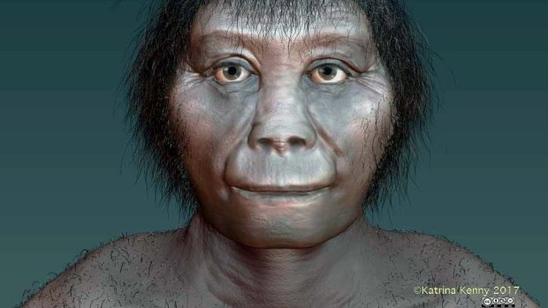 An artist's impression of Homo floresiensis based on recent research. Dubbed a human "hobbit", the species of humanoid was about a metre tall and died out about 54,000 years ago.