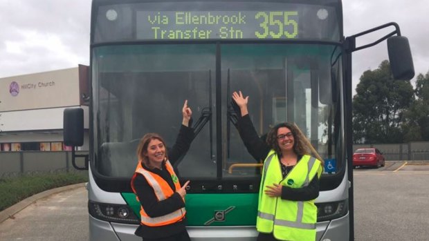 Rita Saffioti with the new transfer bus.