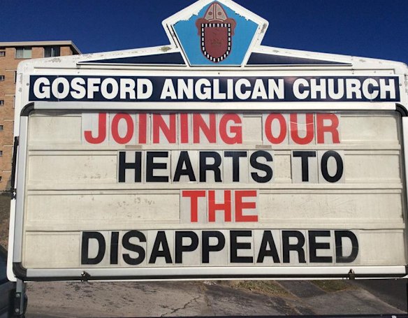 Gosford Anglican Church noticeboard.