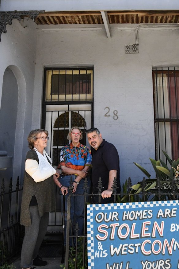 Glenda Evans, left, Shelley Jensen and Richard Capuano will be forced to leave their St Peters homes.