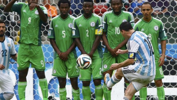Messi scored a stunning free-kick in their win over Nigeria.