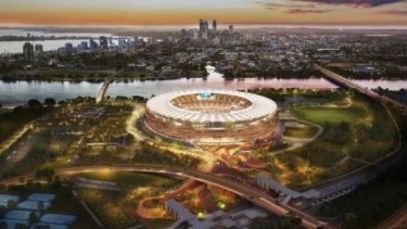 The new Perth stadium with the new imaginative name: Perth Stadium.