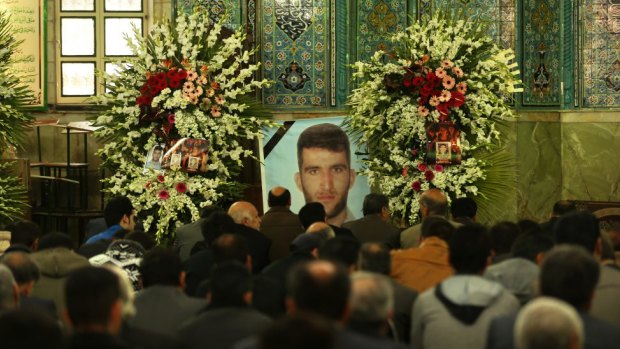 Mourners at the memorial service for Reza Barati, who was killed in the Manus Island detention centre in 2014.